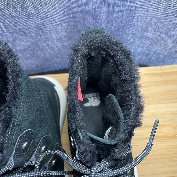 Sorel Explorer II Joan Black Suede Waterproof Winter Boots Lace Up Sz 6 Shoes - Picture 9 of 11